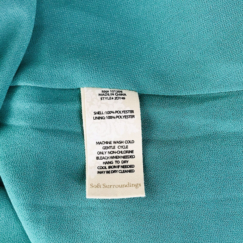 Soft Surroundings Women M Dress V Neck Elastic Waist Ruffles Flowy Blue NWOT B8 - Picture 4 of 5